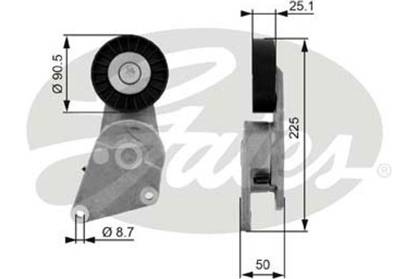 Gates Τεντωτήρας, Ιμάντας poly-V - T38234