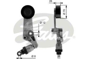Gates Τεντωτήρας, Ιμάντας poly-V - T38286