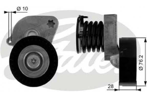 Gates Τεντωτήρας, Ιμάντας poly-V - T38346