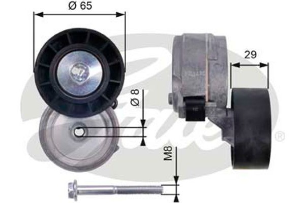 Gates Τεντωτήρας, Ιμάντας poly-V - T38364