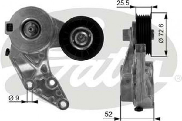 Gates Τεντωτήρας, Ιμάντας poly-V - T38377