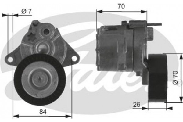 Gates Τεντωτήρας, Ιμάντας poly-V - T38415