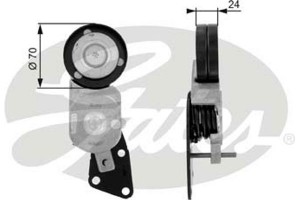 Gates Τεντωτήρας, Ιμάντας poly-V - T38426