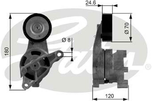 Gates Τεντωτήρας, Ιμάντας poly-V - T38438