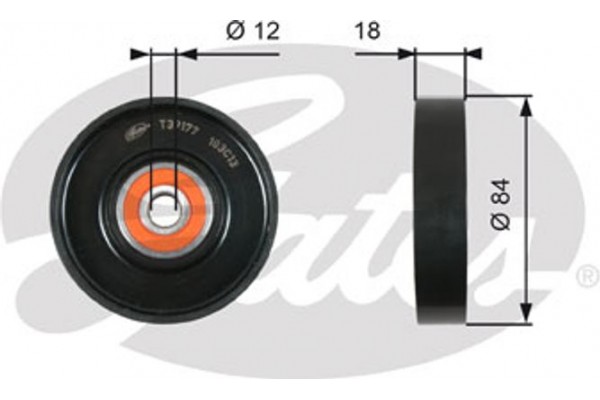 Gates Τεντωτήρας, Ιμάντας poly-V - T39177