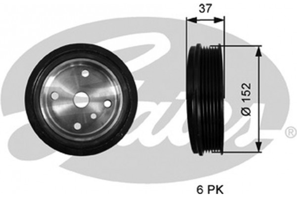 Gates Τροχαλία ιμάντα, Στροφαλοφόρος Άξονας - TVD1137