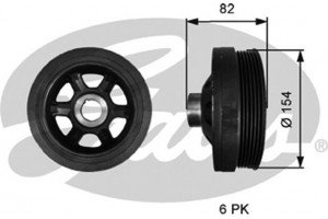 Gates Τροχαλία ιμάντα, Στροφαλοφόρος Άξονας - TVD1139