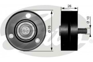 Gates Τροχαλία παρέκκλισης, Ιμάντας poly-V - T36083