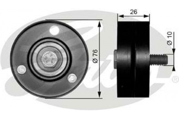 Gates Τροχαλία παρέκκλισης, Ιμάντας poly-V - T36083