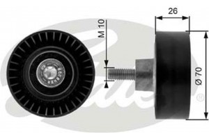 Gates Τροχαλία παρέκκλισης, Ιμάντας poly-V - T36163
