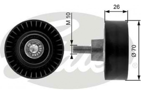 Gates Τροχαλία παρέκκλισης, Ιμάντας poly-V - T36163