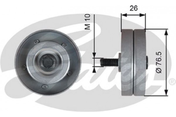 Gates Τροχαλία παρέκκλισης, Ιμάντας poly-V - T36182