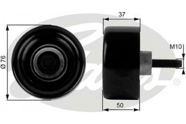 Gates Τροχαλία παρέκκλισης, Ιμάντας poly-V - T36186