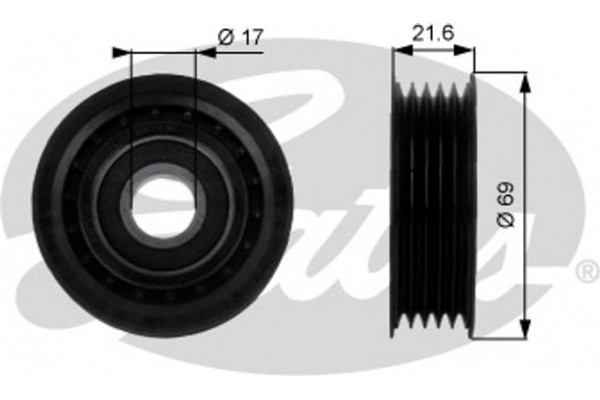 Gates Τροχαλία παρέκκλισης, Ιμάντας poly-V - T36189