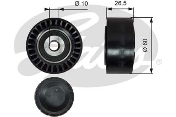 Gates Τροχαλία παρέκκλισης, Ιμάντας poly-V - T36190