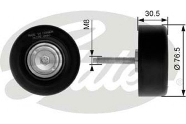 Gates Τροχαλία παρέκκλισης, Ιμάντας poly-V - T36198