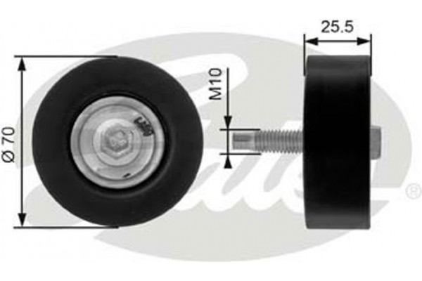 Gates Τροχαλία παρέκκλισης, Ιμάντας poly-V - T36200