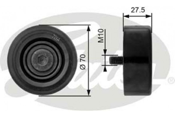 Gates Τροχαλία παρέκκλισης, Ιμάντας poly-V - T36206