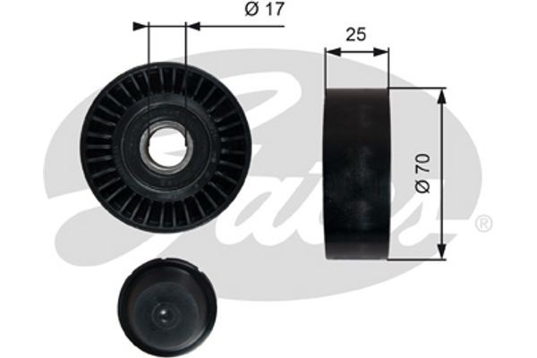 Gates Τροχαλία παρέκκλισης, Ιμάντας poly-V - T36249