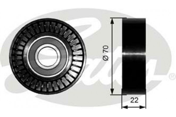 Gates Τροχαλία παρέκκλισης, Ιμάντας poly-V - T36252