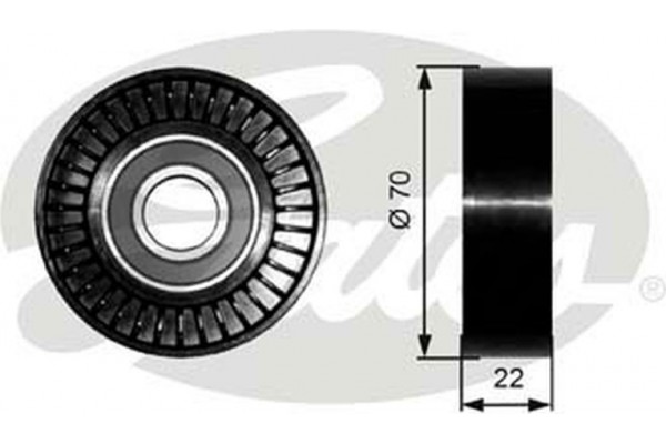 Gates Τροχαλία παρέκκλισης, Ιμάντας poly-V - T36252