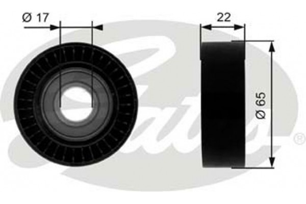 Gates Τροχαλία παρέκκλισης, Ιμάντας poly-V - T36257