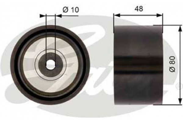 Gates Τροχαλία παρέκκλισης, Ιμάντας poly-V - T36259