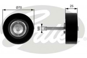 Gates Τροχαλία παρέκκλισης, Ιμάντας poly-V - T36263