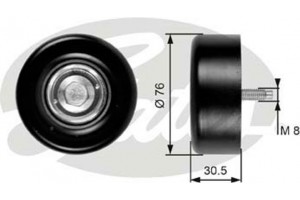 Gates Τροχαλία παρέκκλισης, Ιμάντας poly-V - T36265