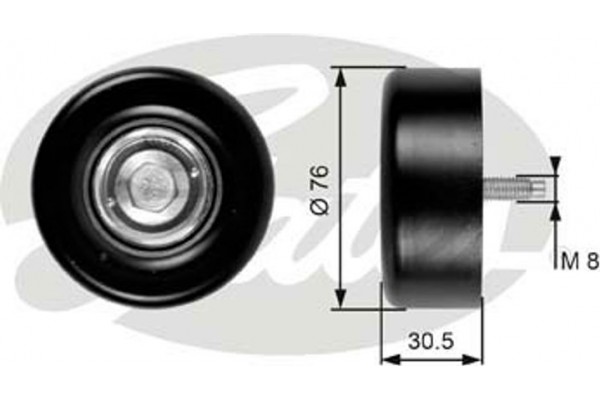 Gates Τροχαλία παρέκκλισης, Ιμάντας poly-V - T36265