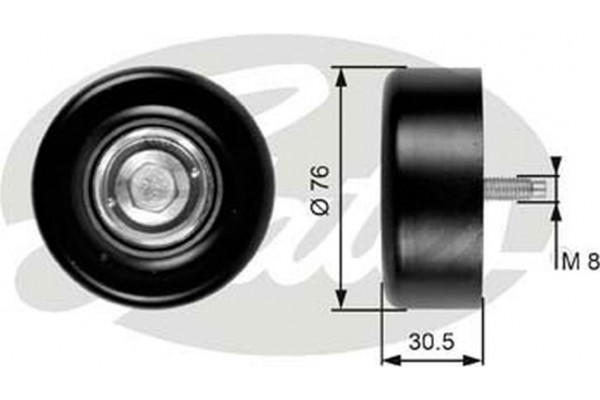 Gates Τροχαλία παρέκκλισης, Ιμάντας poly-V - T36265
