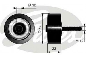 Gates Τροχαλία παρέκκλισης, Ιμάντας poly-V - T36291