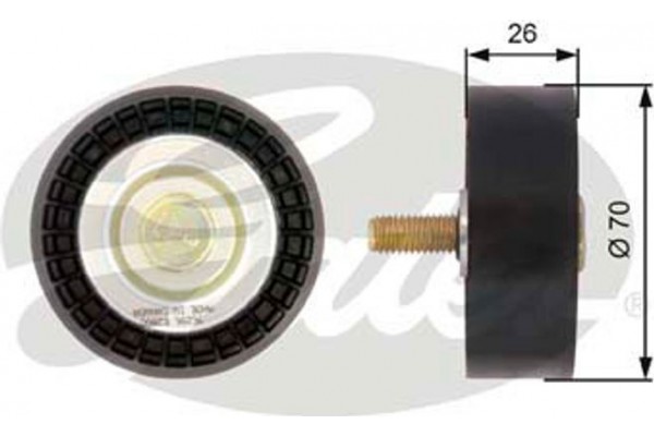 Gates Τροχαλία παρέκκλισης, Ιμάντας poly-V - T36296