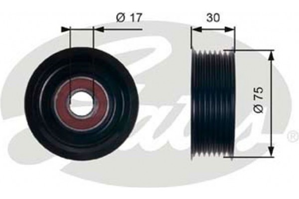 Gates Τροχαλία παρέκκλισης, Ιμάντας poly-V - T36320