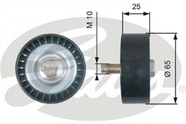 Gates Τροχαλία παρέκκλισης, Ιμάντας poly-V - T36322