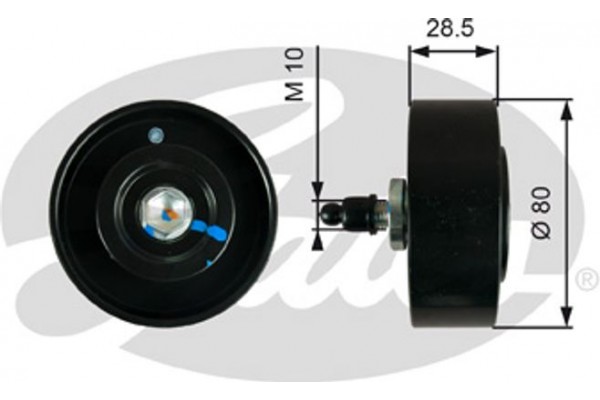 Gates Τροχαλία παρέκκλισης, Ιμάντας poly-V - T36334