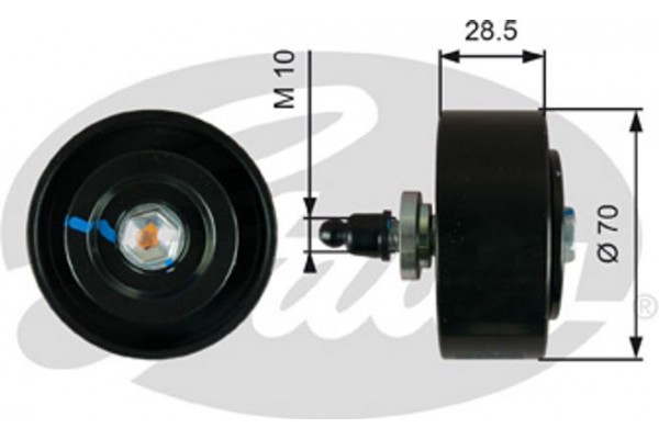 Gates Τροχαλία παρέκκλισης, Ιμάντας poly-V - T36335