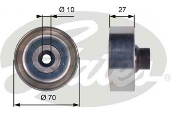 Gates Τροχαλία παρέκκλισης, Ιμάντας poly-V - T36361