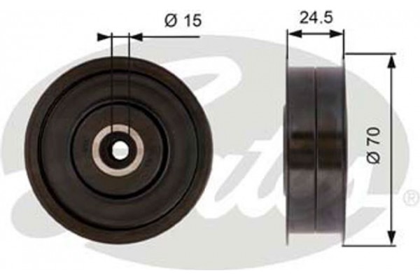 Gates Τροχαλία παρέκκλισης, Ιμάντας poly-V - T36372