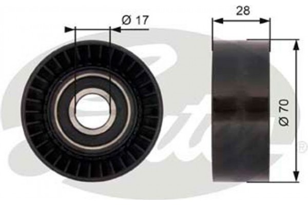 Gates Τροχαλία παρέκκλισης, Ιμάντας poly-V - T36379