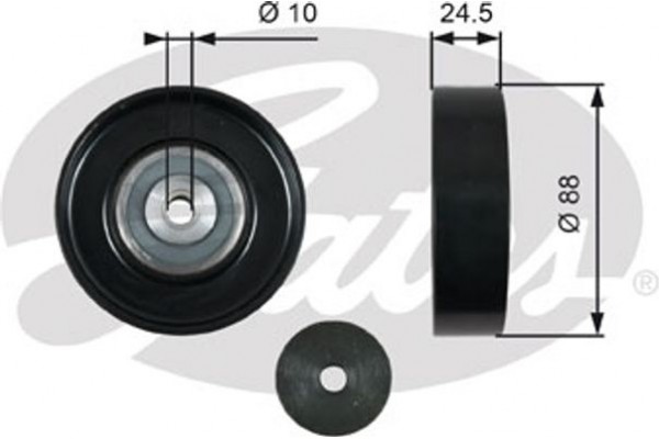 Gates Τροχαλία παρέκκλισης, Ιμάντας poly-V - T36381