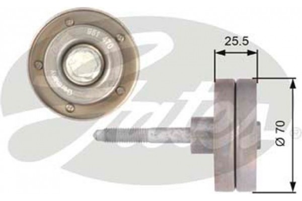 Gates Τροχαλία παρέκκλισης, Ιμάντας poly-V - T36382