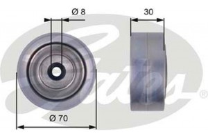 Gates Τροχαλία παρέκκλισης, Ιμάντας poly-V - T36386