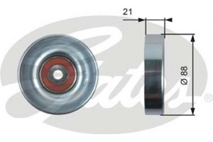 Gates Τροχαλία παρέκκλισης, Ιμάντας poly-V - T36395