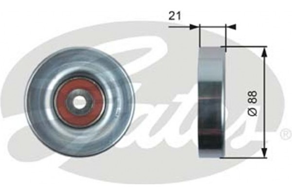 Gates Τροχαλία παρέκκλισης, Ιμάντας poly-V - T36395