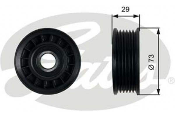 Gates Τροχαλία παρέκκλισης, Ιμάντας poly-V - T36398