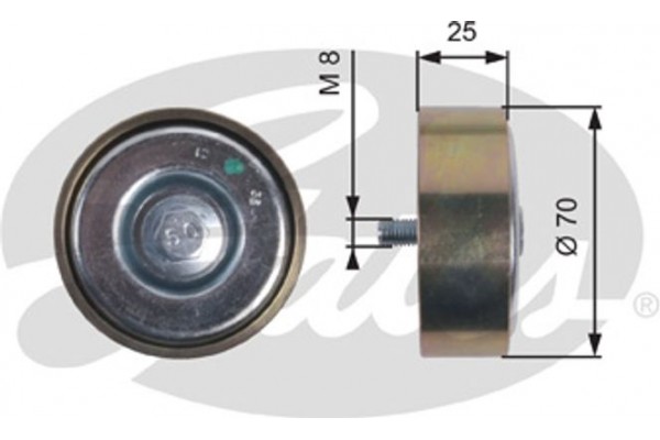 Gates Τροχαλία παρέκκλισης, Ιμάντας poly-V - T36401