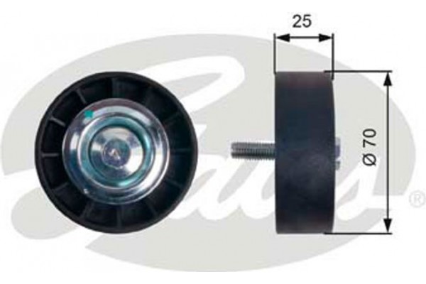 Gates Τροχαλία παρέκκλισης, Ιμάντας poly-V - T36402