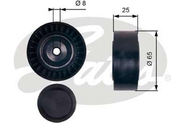 Gates Τροχαλία παρέκκλισης, Ιμάντας poly-V - T36405