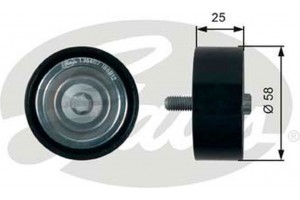 Gates Τροχαλία παρέκκλισης, Ιμάντας poly-V - T36407